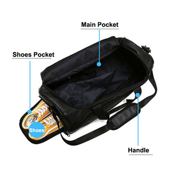 Рамо Меки кожени чанти за фитнес Пътна чанта за мъже Мъже Спорт Фитнес Рамо Duffel Training Багаж Tas Sac De Sport XA5WD