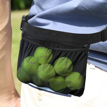 Държач за топка за тенис, регулируема чанта за кръста с топка за тенис, устойчива на изпотяване мрежеста торбичка за топка, аксесоар за тренировъчна чанта за пикантни топки