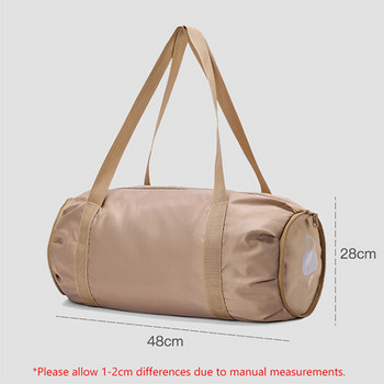 Сгъваема спортна чанта за фитнес Найлонови пътни чанти Кръгла чанта за рамо Дамска фитнес тренировъчна ежедневна сгъваема лека чанта XA790D
