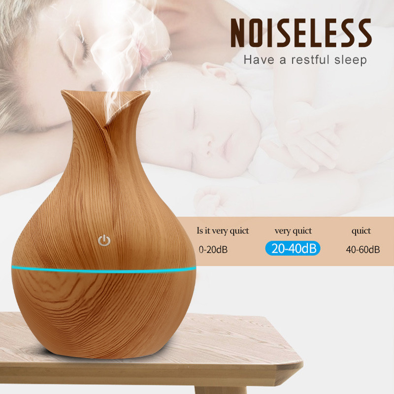 Mini Wood Grain Oro Drėkintuvas Aroma Eterinis Aliejus Humidificadores Namų difuzorius Cool Mist Purškiklis Kvapų kvepalų valytuvas
