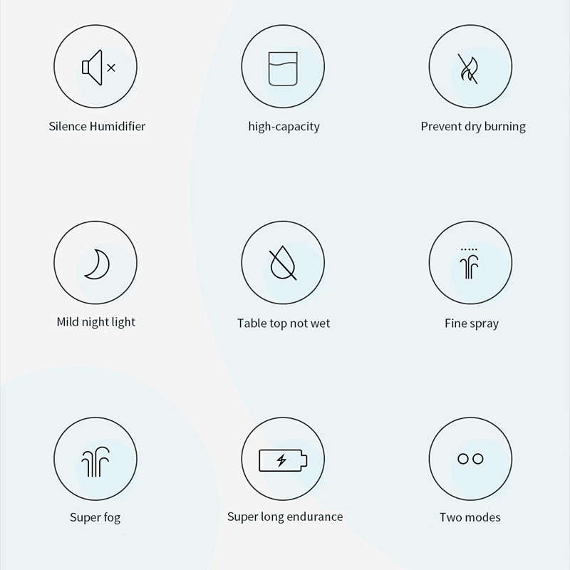 Nagy kapacitású párásító háztartási hálószoba olajos levegő aromaterápiás 420 ml tisztító permetező vízpótló műszer USB