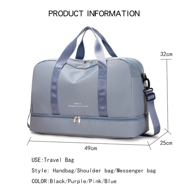 Gimnastikos krepšys Moteriška kūno rengybos rankinė Didelė sportinė šlapio ir sauso atskyrimo plaukimo joga krepšiai ant pečių Kelioninis krepšys su batais Sandėlis