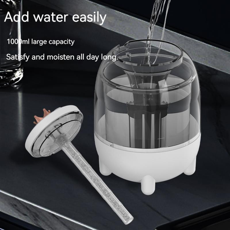 Stalinis oro drėkintuvas nešiojamas 1000 ml drėkintuvas LED šviesos aromato eterinių aliejų difuzorius Ultragarsinis oro drėkintuvas automobilinis difuzorius