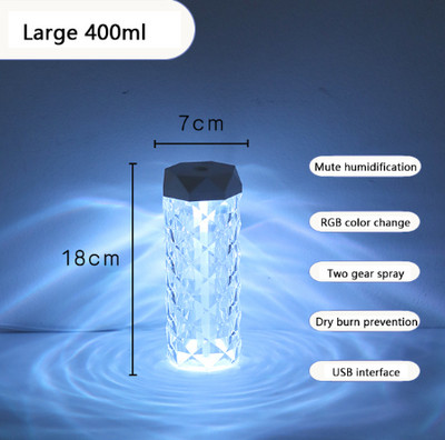 Oro drėkintuvai Kristalinis drėkintuvas USB eterinių aliejų difuzorius su nakties šviesos staliniu aromaterapiniu aromatiniu difuzoriumi 400/1000ml
