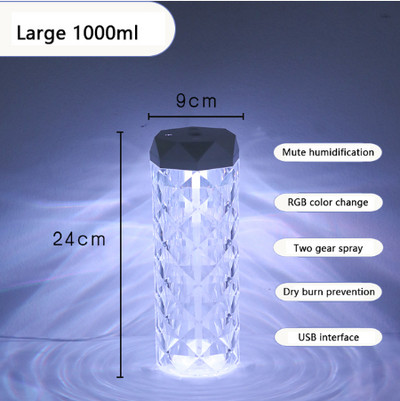 Oro drėkintuvai Kristalinis drėkintuvas USB eterinių aliejų difuzorius su nakties šviesos staliniu aromaterapiniu aromatiniu difuzoriumi 400/1000ml