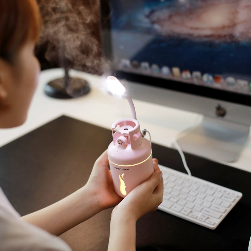 Oro drėkintuvas Creative dujų bakas Oro drėkintuvas eterinių aliejų difuzorius USB stalinis difuzorius naktinis šviestuvas biuro miegamajam