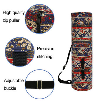 YIXIAO Sports Yoga Mat Storage Tote Bag Portable Sling Carrier Yoga Fitness Printing Fashion Casual Canvas Zipper Yoga Bag