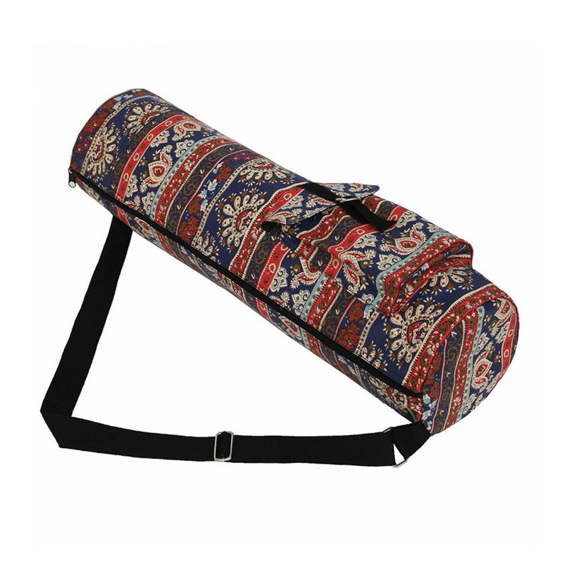 YIXIAO sportinio jogos kilimėlio laikymo krepšys Nešiojamas diržų nešiklis jogos kūno rengybos spausdinimas, kasdienis drobės, užtrauktuku, jogos krepšys