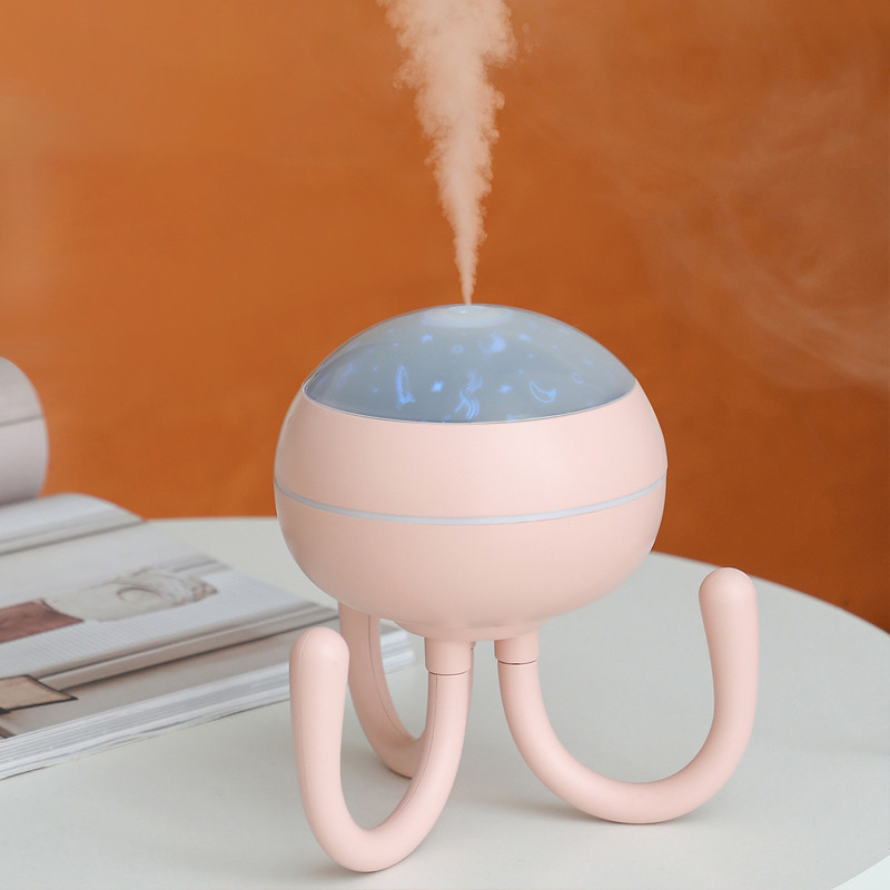 Uued Octopus õhuniisutid vee udu niisutaja hajuti eeterlike õlide hajuti lauaarvuti udupihusti värviline öövalgus