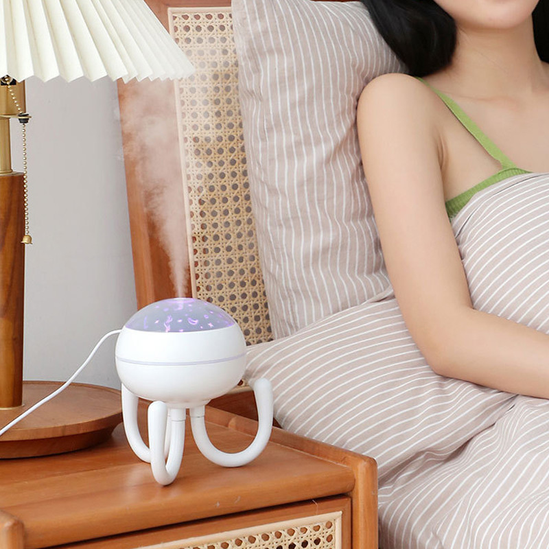 Uued Octopus õhuniisutid vee udu niisutaja hajuti eeterlike õlide hajuti lauaarvuti udupihusti värviline öövalgus