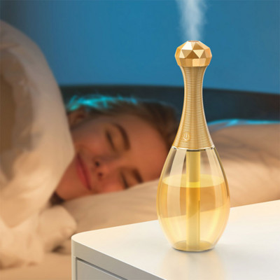 Mini gaisa mitrinātājs 300 ml ultraskaņas vēsas miglas veidotājs ar krāsainu atmosfēru vieglu automašīnas gaisa mitrinātāju smaržu pudeles difuzoru