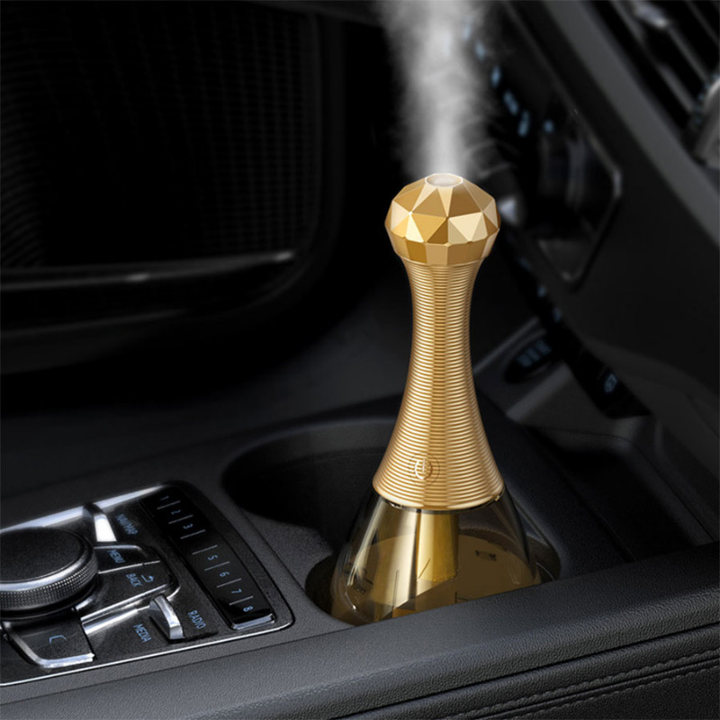 Mini õhuniisutaja, 300 ml ultraheli jaheda udumasin koos värvilise atmosfäärivalgusega auto õhuniisutaja parfüümipudeli hajuti