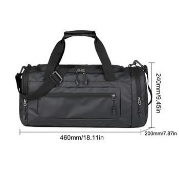 Мъжка спортна чанта за багаж с голям капацитет с отделение за обувки и мокър джоб Уикенд чанта за фитнес за къмпинг/трекинг/туризъм/пътуване