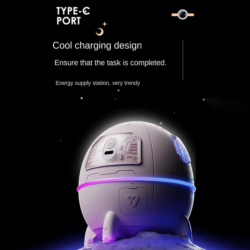 220 ml Mini Astronaut oro valymo drėkintuvas prijungtas naudoti Oro drėkintuvas su atmosferos šviesa, skirtas namams violetinė