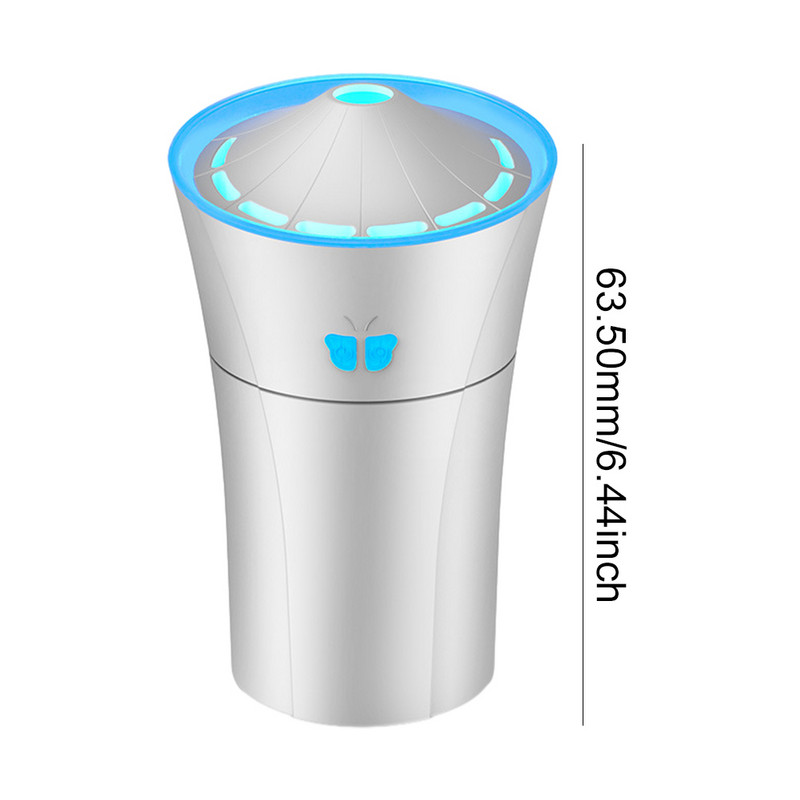 Auto hajuti auto õhuniisutaja ülivaikne mininiisutaja 5 V 2,5 W 2 udurežiimi värvilise valgusega auto kodukontori magamistuppa