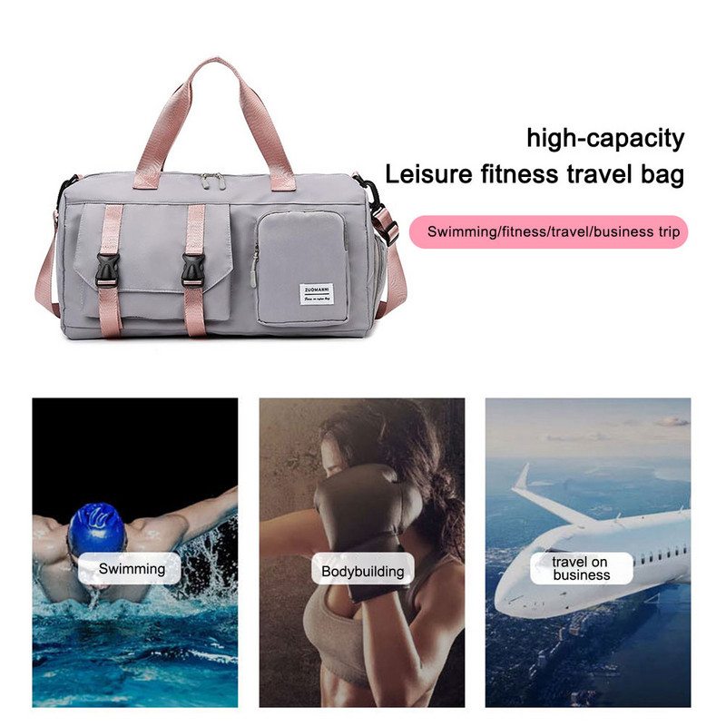 Oxford Dry šlapio atskyrimo krepšiai didelės talpos jogos sportinė kuprinė, atspari vandeniui su batų skyriumi, atspari dilimui vyrams, moterims