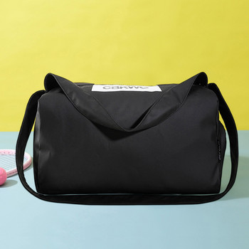 Унисекс чанта за съхранение Фитнес чанта с голям капацитет Ежедневна чанта за упражнения Водоустойчива с отделение за обувки Едноцветна проста чанта за открито