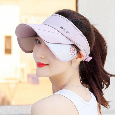 Sun Visor Hat Summer Ladies Cycling Sunshade Outdoor Protective Hats Woman Tennis Hat Golf Running Fishing Hiking Jogging Hat