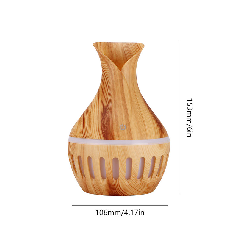 Mini aroomihajuti 300 ml puidutera aroomiteraapilised õhuniisutid, veevabad automaatselt väljalülituvad eeterlike õlide difuusorid magamistoa elutuppa