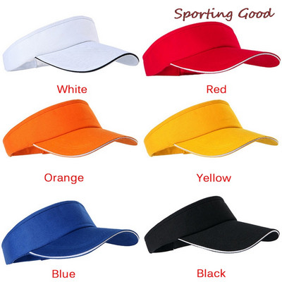 Unisex Empty Top Visor Cap Women Sunscreen Hats Man Cotton Snapback Cap Adjustable For Running Tennis Golf Beach Outdoor Hat