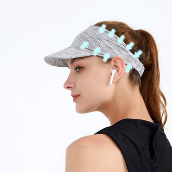 Γυναικεία καπέλα τένις με κούφιο αναπνεύσιμο καπέλο καλοκαιρινού αντηλιακού ελαστικό υπαίθριο αθλητικό καπέλο ποδηλασία ιππασία τρέξιμο με προστασία από υπεριώδη ακτινοβολία