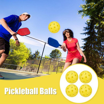 4бр. Pickleball 74MM Издръжливи Pickleball топки 26g 40 дупки Outdoor Pickleballs за състезания Pickleball Тренировки