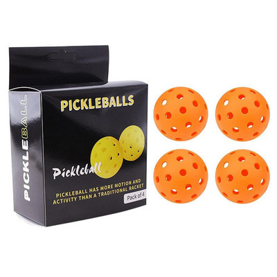 4бр. Pickleball 74MM Издръжливи Pickleball топки 26g 40 дупки Outdoor Pickleballs за състезания Pickleball Тренировки