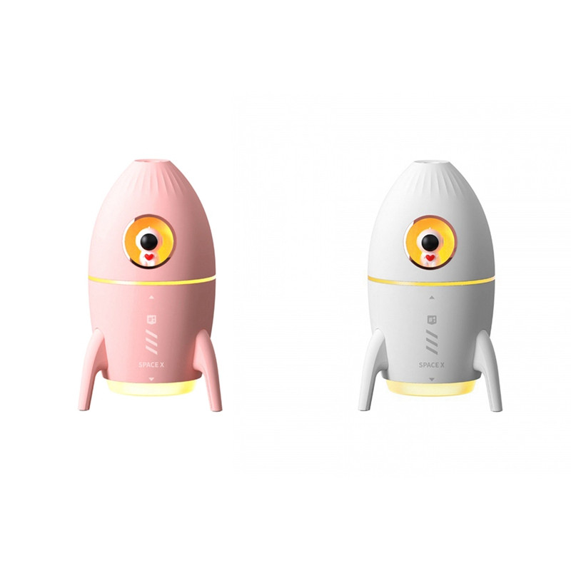 350Ml Mini Astronaut õhupuhastusniisutaja, ühendatud kasutamiseks õhuniisutaja + atmosfäärivalgus kodu roosa