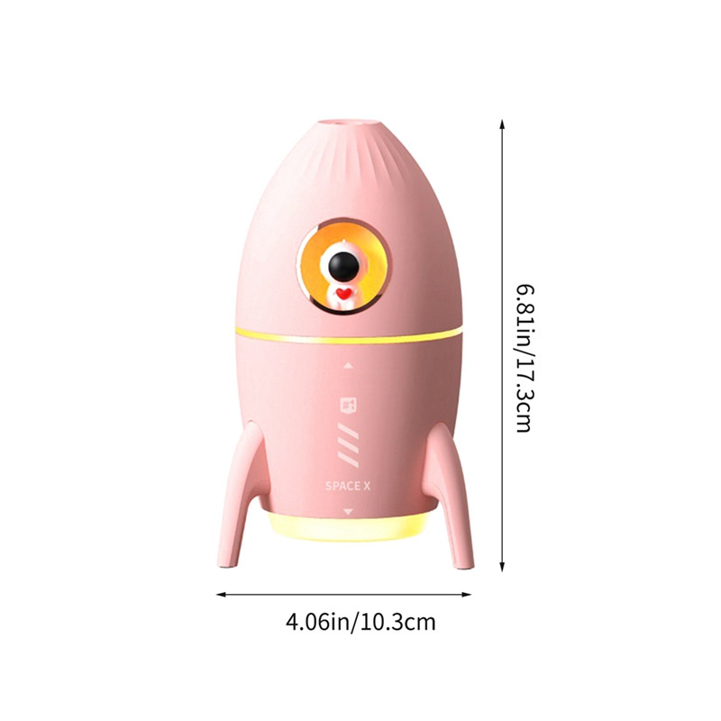 350Ml Mini Astronaut õhupuhastusniisutaja, ühendatud kasutamiseks õhuniisutaja + atmosfäärivalgus kodu roosa