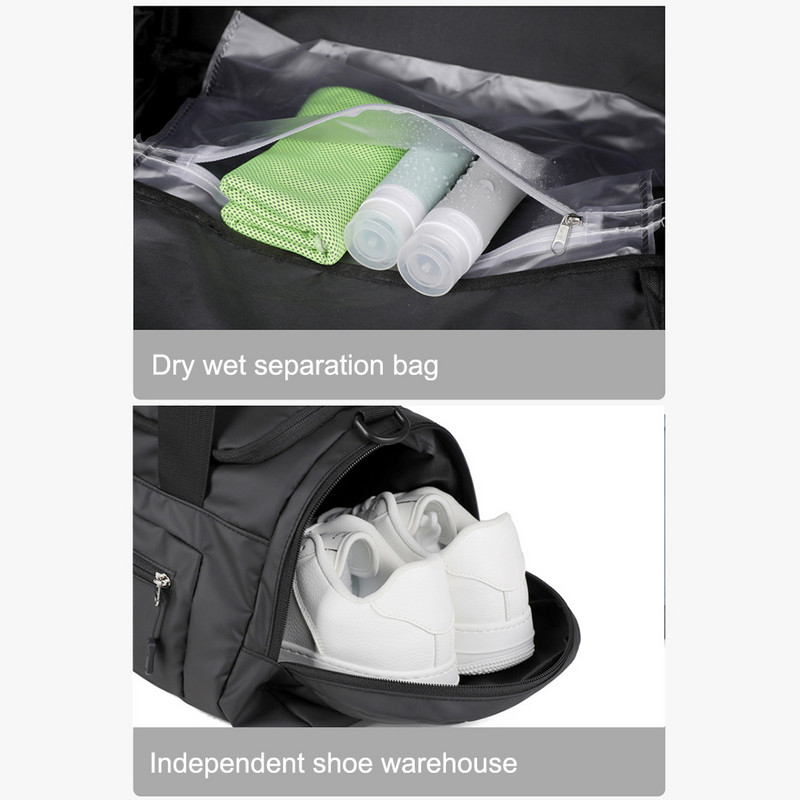 Ανδρικές τσάντες γυμναστικής Στρατιωτική τακτική τσάντα ταξιδιού υπαίθρια αθλητική τσάντα ταξιδιού Νερό Τσάντες αποσκευών υγρού διαχωρισμού για αθλήματα προπόνησης γυμναστικής