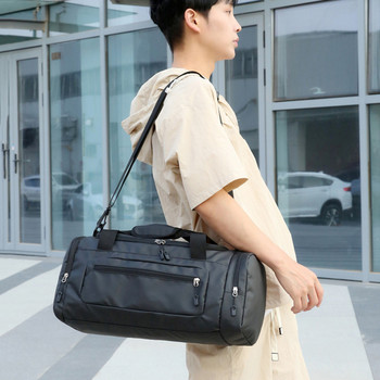 Мъжка чанта за фитнес с голям капацитет с отделение за обувки и тренировъчна спортна чанта с мокър джоб за къмпинг/трекинг/туризъм/пътуване