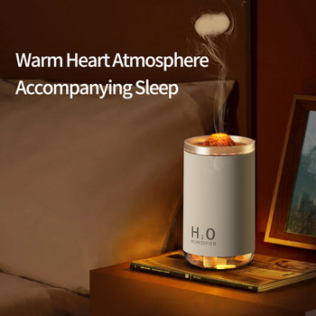 Volcanic Flame Air Humidifier Aroma Essential Oil Diffuser USB Portable Purifier with Night Light Lamp Fragrance Humidifier