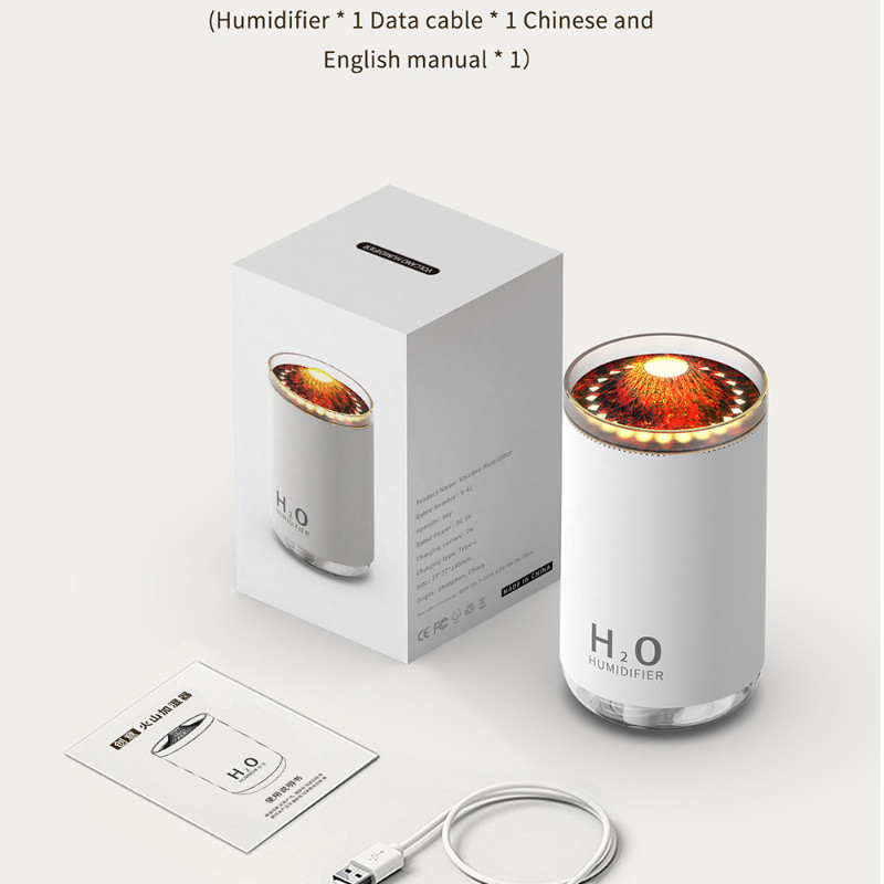 Vulkanski plamen, ovlaživač zraka, difuzor eteričnog ulja, USB prijenosni pročistač s noćnim svjetlom, mirisni ovlaživač