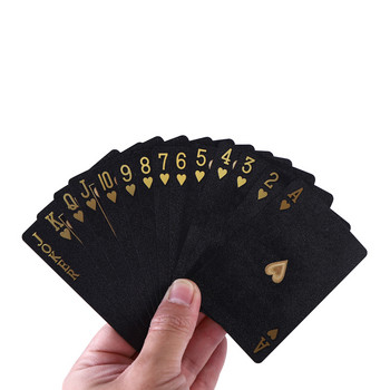 Тесте карти за игра, 2 вида пластмаса със златен ламинат, миещи се, креативни, черни и златни водоустойчиви магически карти