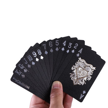 Μια τράπουλα με τραπουλόχαρτα, 2 στυλ πλαστικού με χρυσό laminate, που πλένονται, δημιουργικές, μαύρες και χρυσές αδιάβροχες μαγικές κάρτες