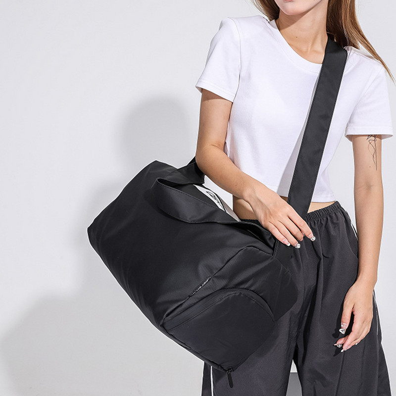 Geantă de fitness unisex pentru depozitare Geantă de antrenament ocazională de mare capacitate, impermeabilă, cu compartiment pentru încălțăminte, de culoare solidă, geantă simplă de exterior