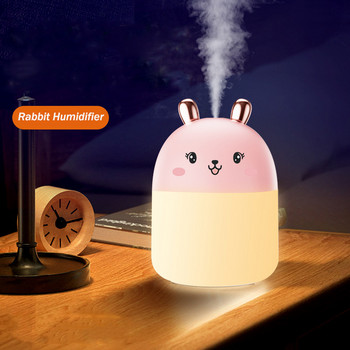 Cute Rabbit Humidifier USB Air Diffuser Mini Portable Purifier 250ML Mist Maker Machine Humidificer για το σπίτι με φώτα LED