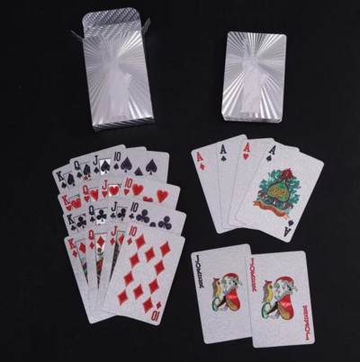 Póker kártyák PVC vízálló póker játékkártyák műanyag kristály játék tárolóedény ellenálló kreatív ajándék tartós póker 55db/d