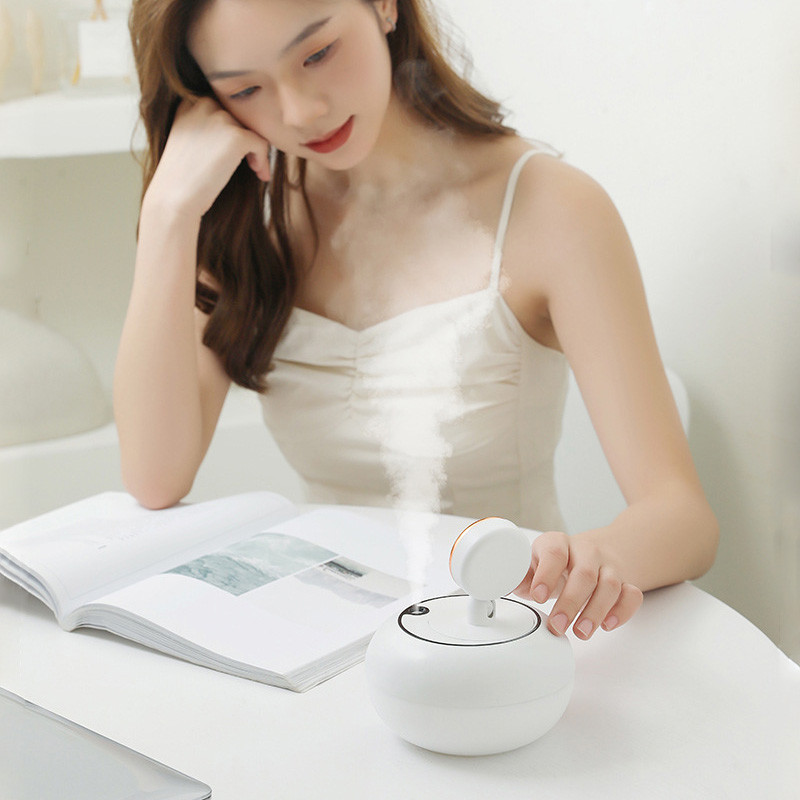 Saulėlydžio lempos oro drėkintuvas USB rūko formuotojas 300 ml aromaterapinis aliejaus difuzorius namų biuro drėkintuvas su romantiška aplinkos šviesa