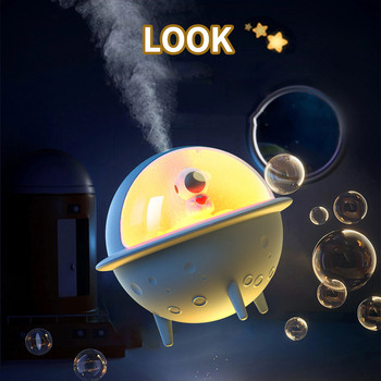 Spaceball Air Humidifier Cute Spaceman Diffuser Nano Mist Maker Μηχάνημα ψεκασμού Desktop USB Purifier 350ML With Color Lights