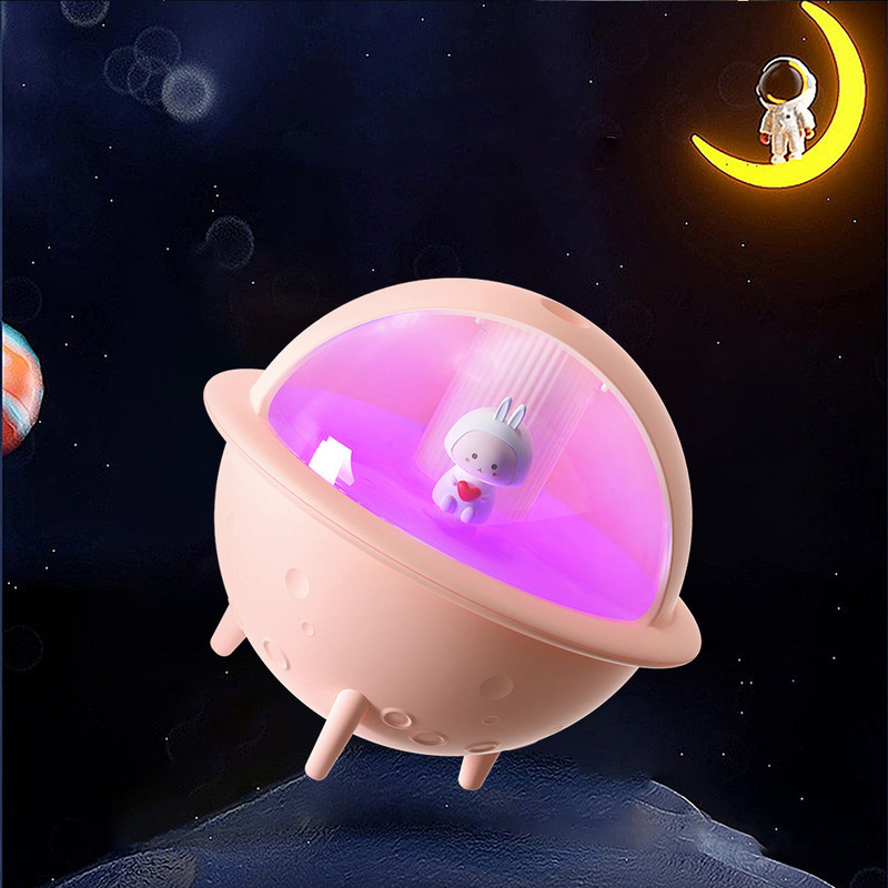 Spaceball ovlaživač zraka Slatki svemirski difuzor Nano raspršivač za stvaranje magle Stolni USB pročišćivač 350 ml sa svjetlima u boji