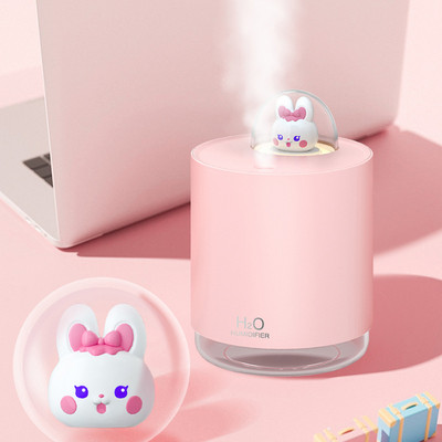 Cute Rabbit Air Diffuser Mini USB Humidifier Desktop Machine Aromatherapy 300ML 300ML Room Purifier Humidificer with Night Light