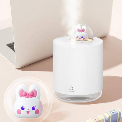 Cute Rabbit Air Diffuser Mini USB Humidifier Desktop Machine Aromatherapy 300ML 300ML Room Purifier Humidificer with Night Light