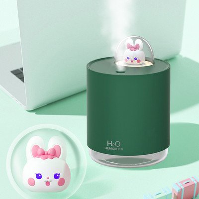 Cute Rabbit Air Diffuser Mini USB Humidifier Desktop Machine Aromatherapy 300ML 300ML Room Purifier Humidificer with Night Light