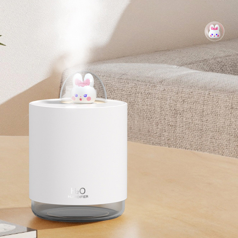 Cute Rabbit Air Diffuser Mini USB Humidifier Desktop Machine Aromatherapy 300ML 300ML Room Purifier Humidificer with Night Light