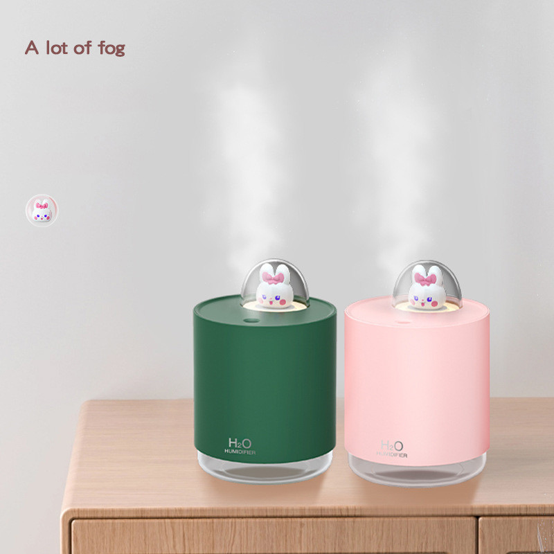 Cute Rabbit Air Diffuser Mini USB Humidifier Desktop Machine Aromatherapy 300ML 300ML Room Purifier Humidificer with Night Light