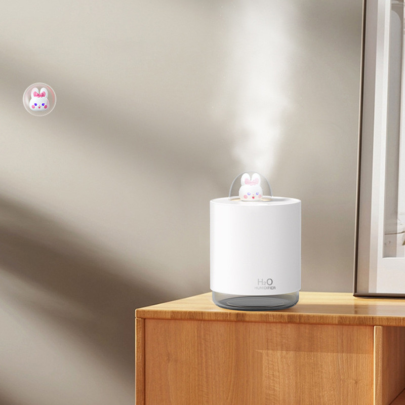 Cute Rabbit Air Diffuser Mini USB Humidifier Desktop Machine Aromatherapy 300ML 300ML Room Purifier Humidificer with Night Light