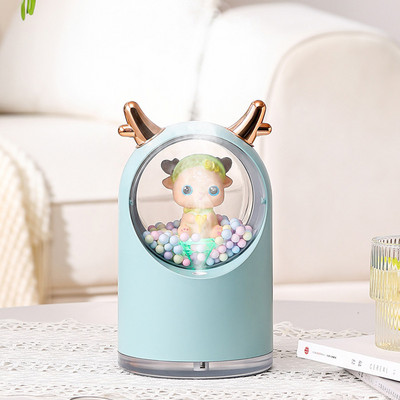 Mini Deer oro drėkintuvas staliniam kompiuteriui aromaterapinis difuzorius Cool Mist Maker Machine 500ml USB namų valytuvas su naktine šviesa automobiliui