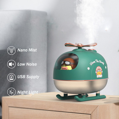 Lidmašīnas dizaina gaisa mitrinātājs USB aromterapijas eļļas difuzors mini multfilmu gaisa attīrītājs 300 ml vēsas miglas veidotājs miglains ar siltu gaismu
