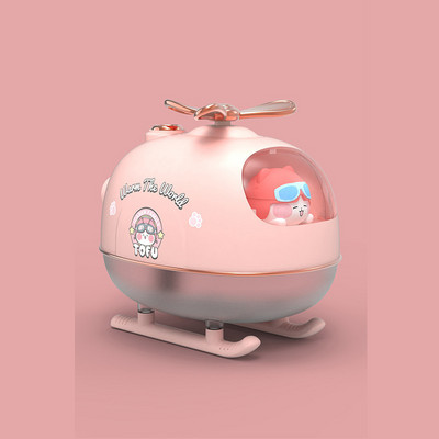 Lėktuvo dizaino drėkintuvas USB aromaterapinis aliejaus difuzorius Mini animacinis oro valytuvas 300 ml šalto rūko formuotojas rūkas su šilta šviesa